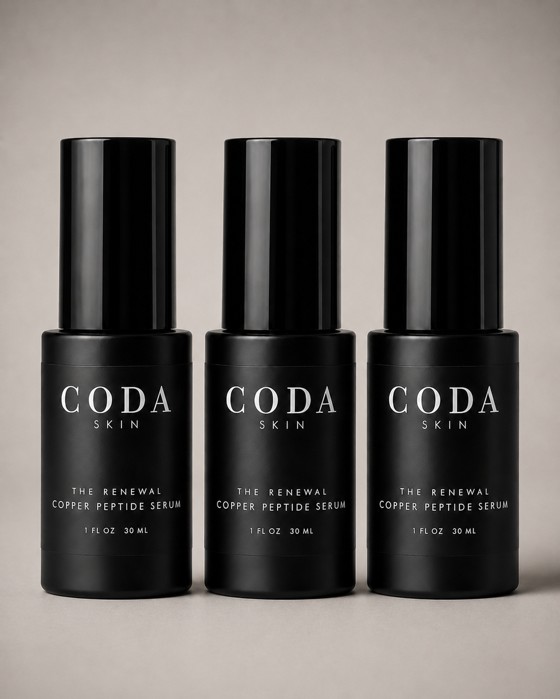 The Renewal 3-Month Protocol — three bottles of copper peptide serum
